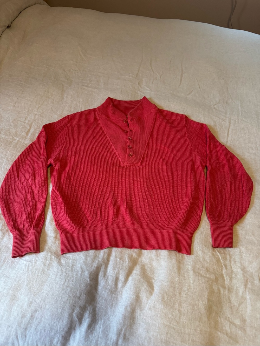 Vintage L.L. Bean Fuchsia Ribbed Cotton Sweater